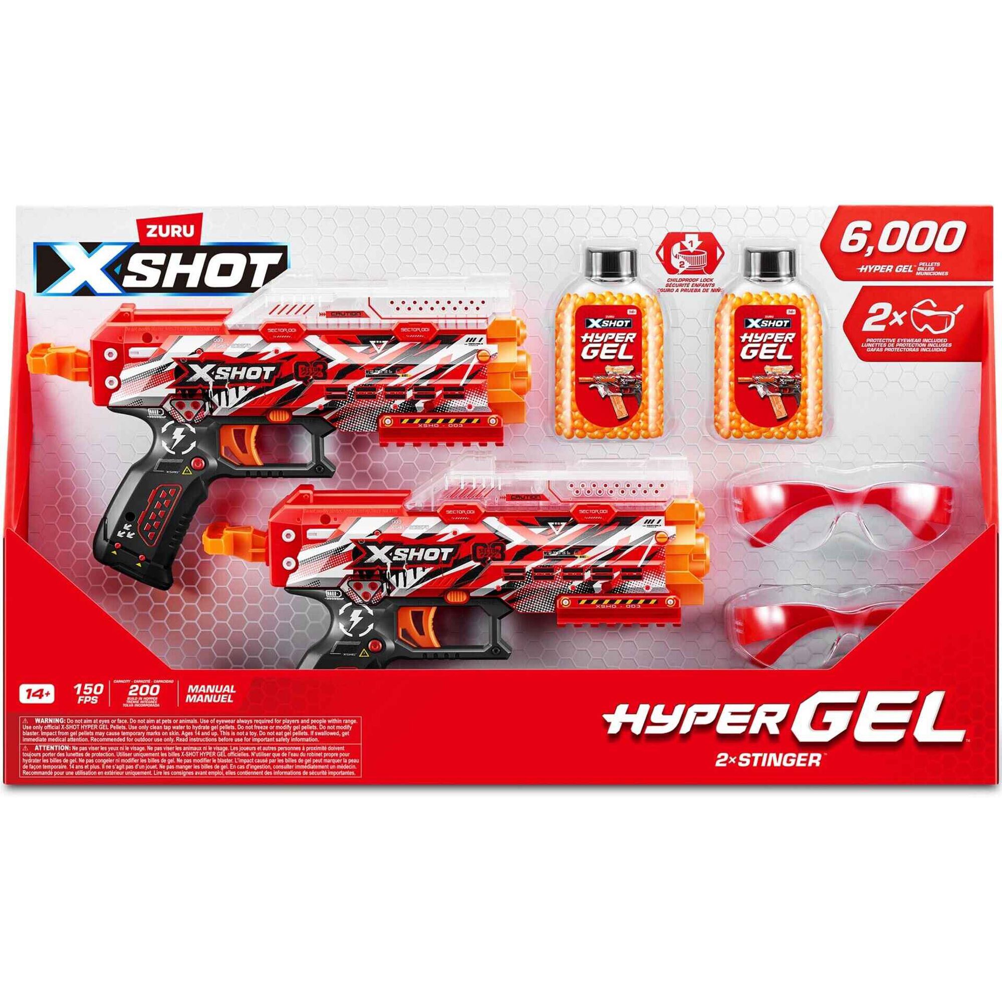 Paquete doble de lanzadores Hyper Gel Stinger Zuru.*Envío Gratis 3/4 dias. Envío solo bajo prepago.